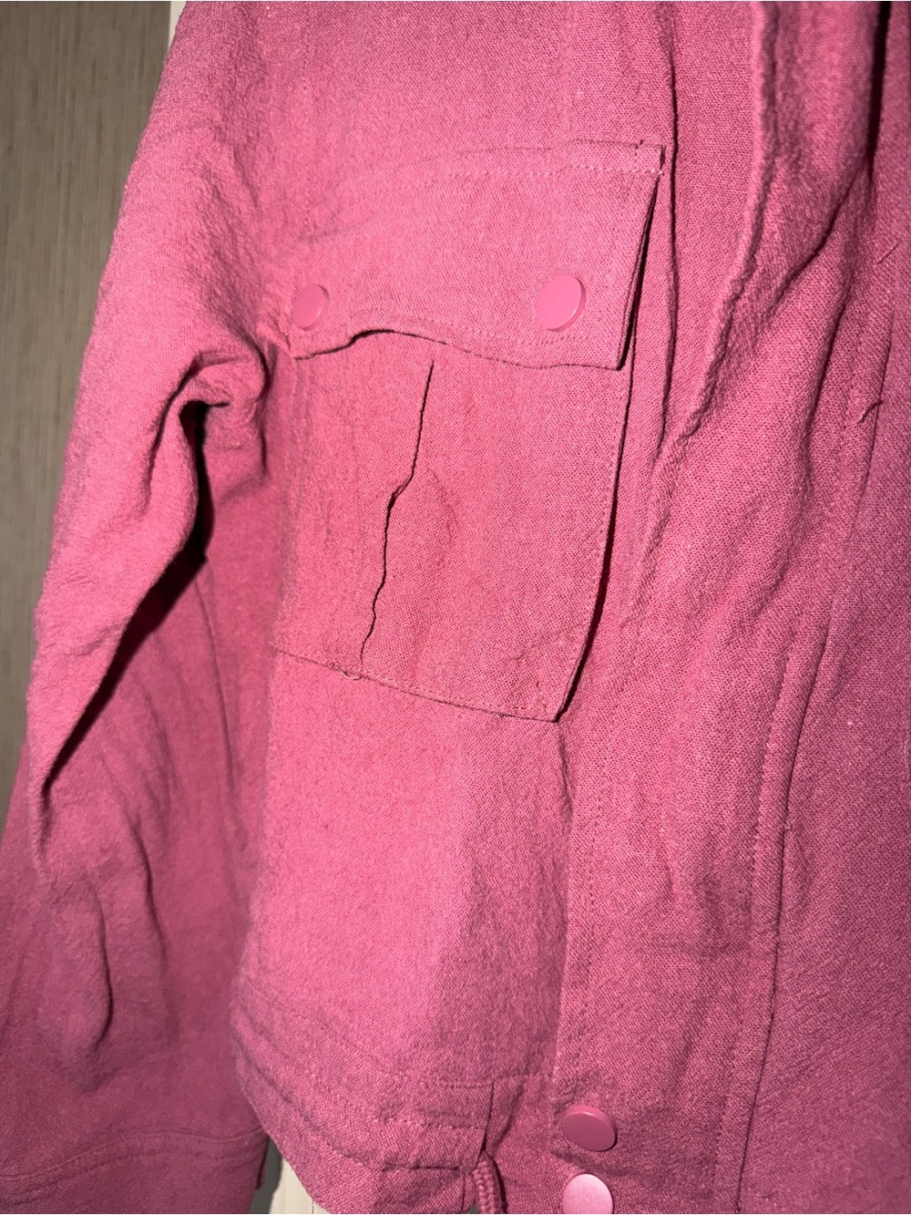 Utility Drawstring Jacket in Rose Pink - Picture 2 of 6